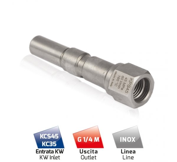 Đầu nối nhanh bình bọt MTM KPS45 QUICK COUPLING Stainless Steel, kết nối KPS45 dùng để kết nối bình bọt với báng súng.